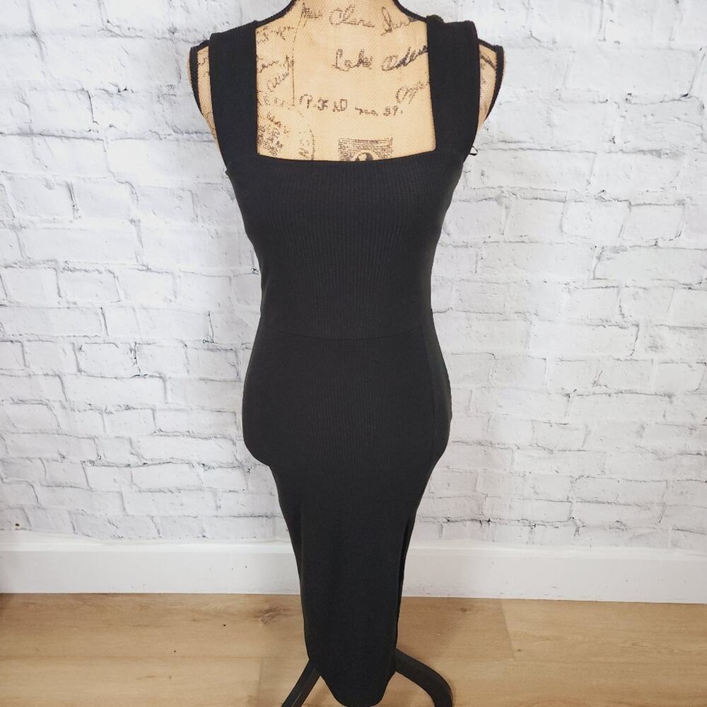 Socialite bodycon dress Sz M Side slit black party cocktail ACL